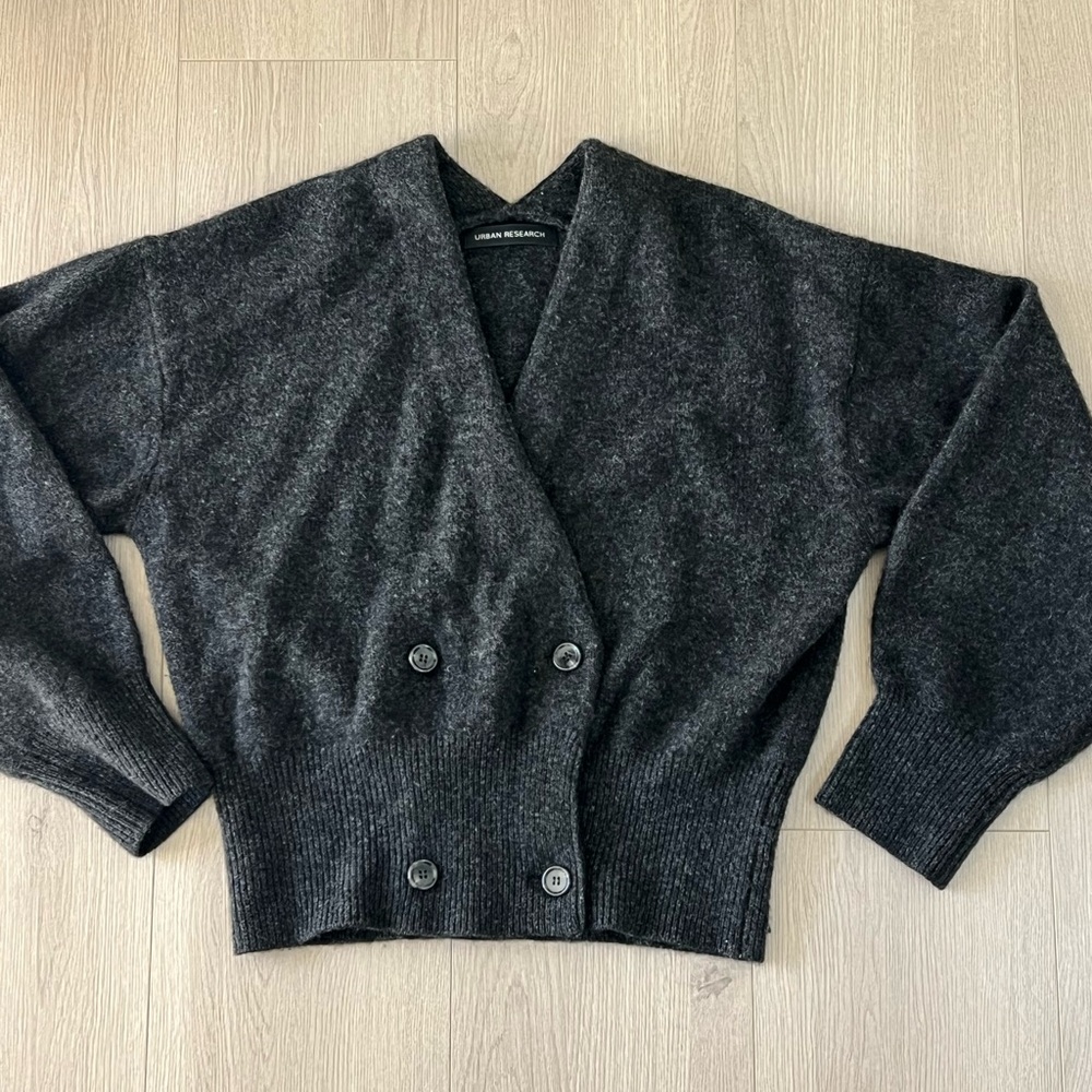 Women's Gray Cardigan cashmere sweater